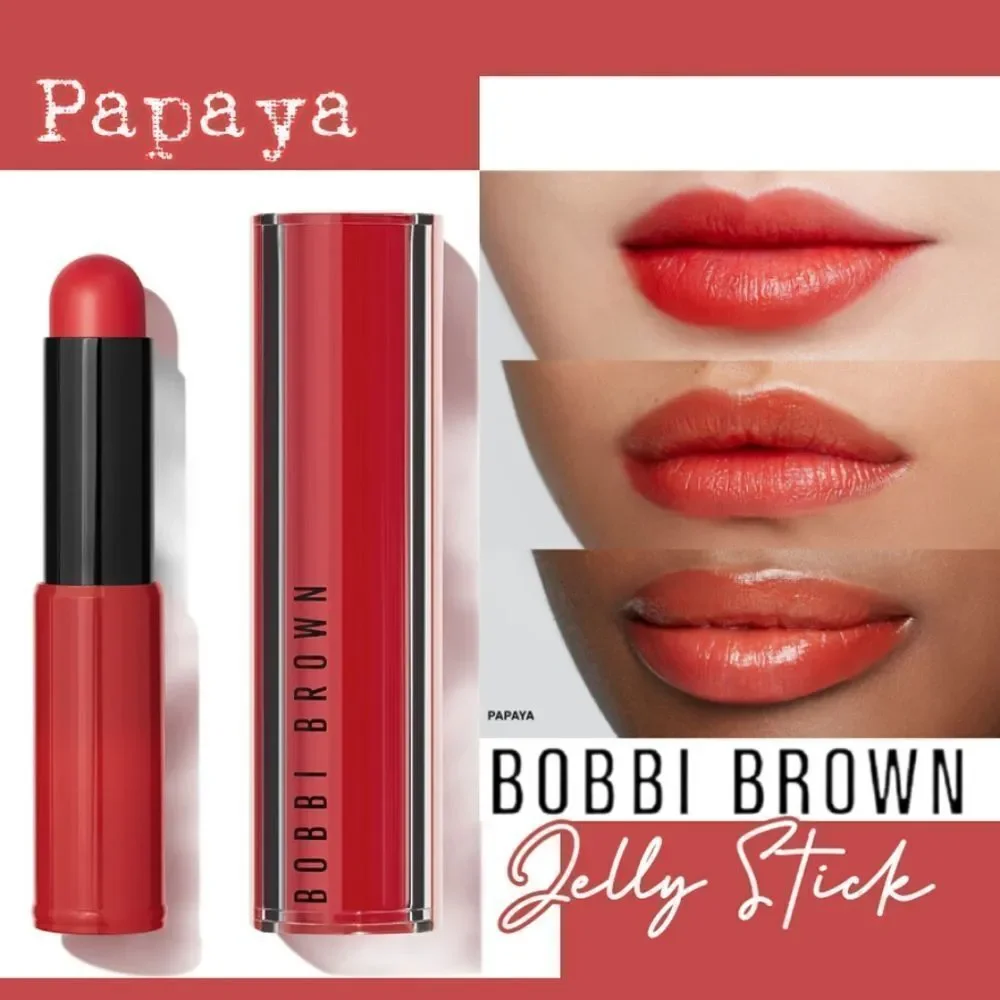 BOBBI BROWN JELLY STICK CRUSHED LIP COLOR IN PAPAYA (Coral Red)